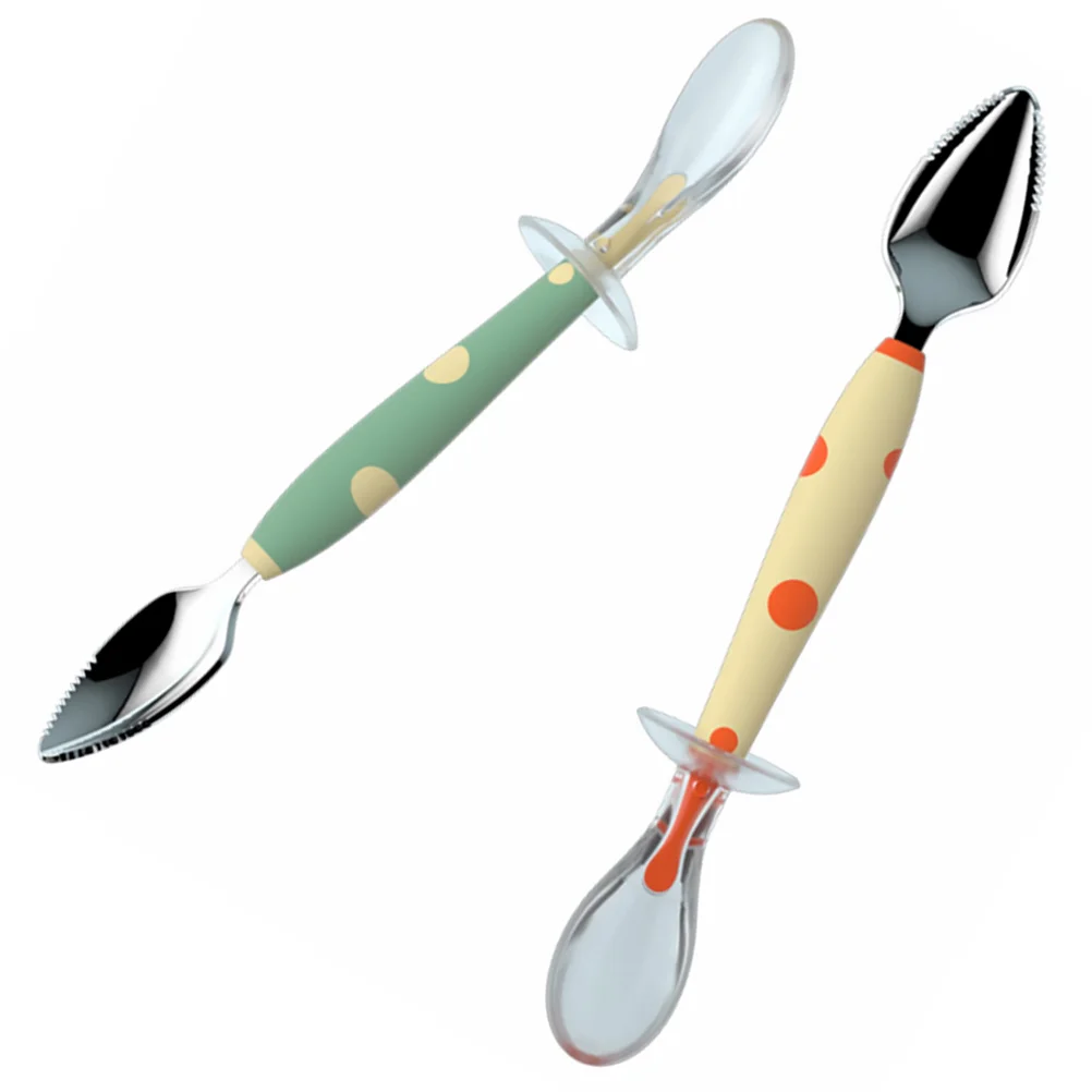 

Spoon Spoons Baby Feeding Fruit Kids Practical Feed Double Headed Accessory Supplementary Tools Tool