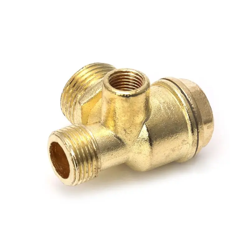

3-port Zinc Alloy Air Compressor Check Valve Central Pneumatic Valves Thread 90 Degree