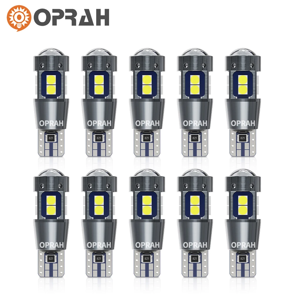10 шт., суперъяркая лампа T10 W5W, 10SMD 3030, 6000 К, 12 В