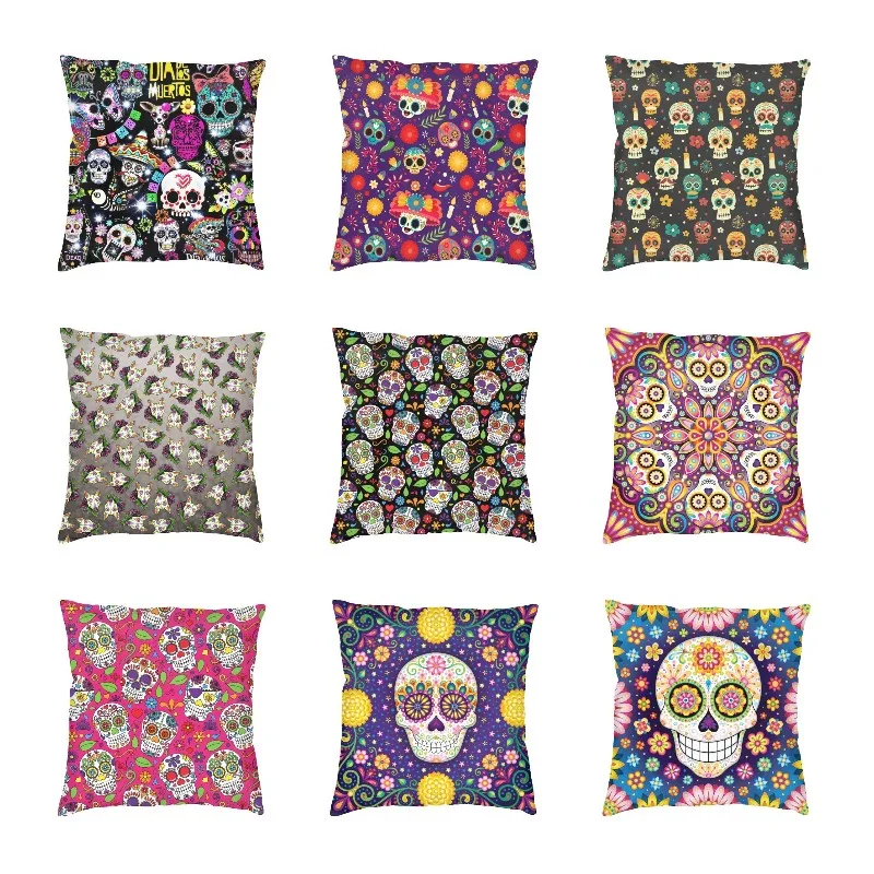 

Скандинавский ужас мексиканский день мертвецов Сахар Череп фотография Хэллоуин наволочка украшение для гостиной