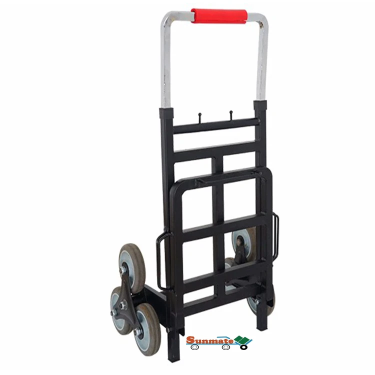 

Heavy Duty with Three-Wheels 300 KG Load Capacity Upstairs Cargo Hand Truck Portable Folding Trolley Stair Climbing