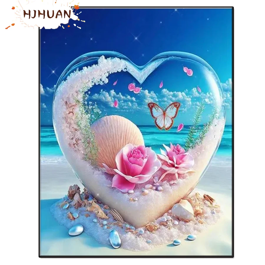 

5D DIY Пляжный Пейзаж, морская звезда, ракушки, круглая алмазная живопись, вышивка крестиком, алмазная искусство, вышивка, мозаика, Декор, подар...