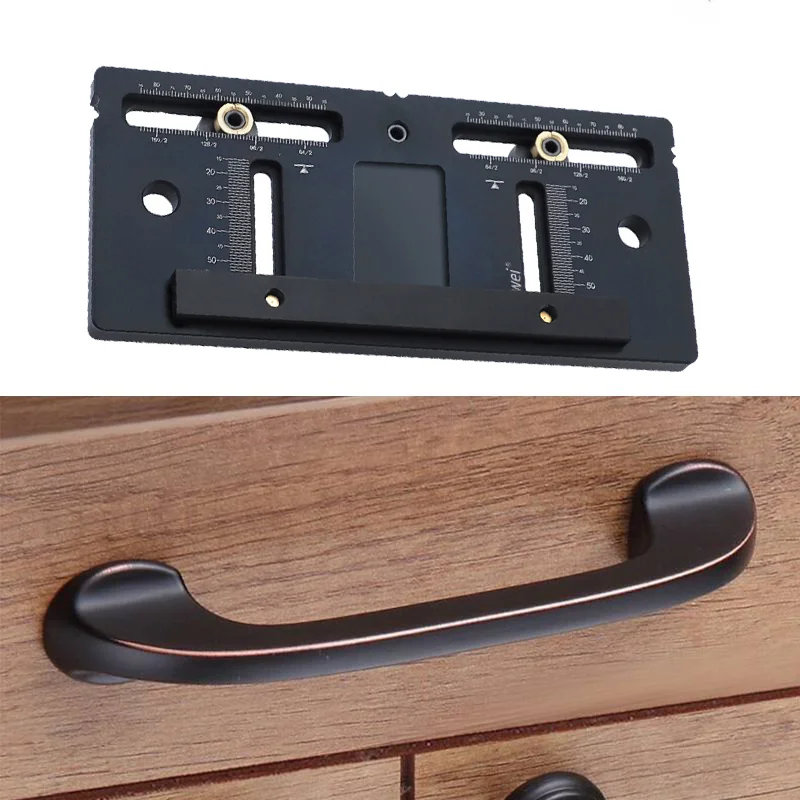 

Hole Handle Pitch Handle Punch Locator Aluminum Alloy Pocket Jig Wardrobe Door Cabinet Position Drill Guide Sleeve Woodworking