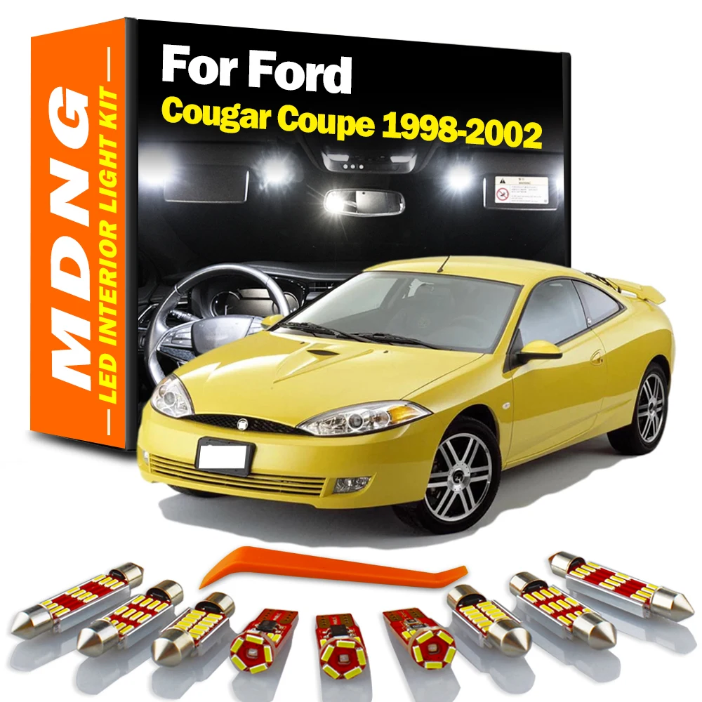 

MDNG 7 шт. для Ford Cougar Coupe 1998 1999 2000 2001 2002 Автомобильные светодиодные внутренние карты купольсветильник фары комплект Автомобильные светодиодные...