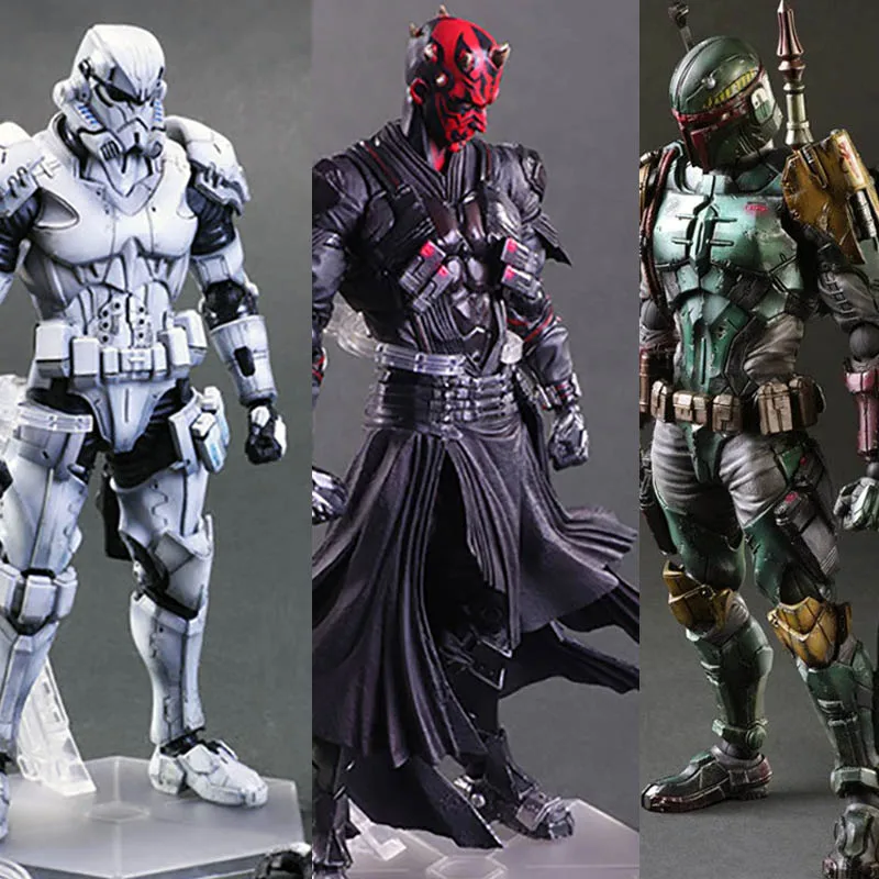 

Marvel Play Arts Kai Star Wars Boba Fett Darth Vader Stormtrooper Maul Movable Action Figure Model Toys Collection Christmas