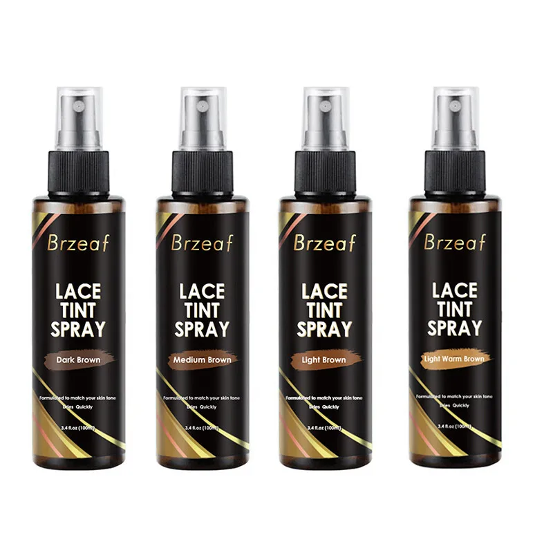 

100ml Lace Tint Spray For Lace Wigs Light Brown Medium Brown Dark Brown High Quality Lace Tint Spray For Closure Frontal