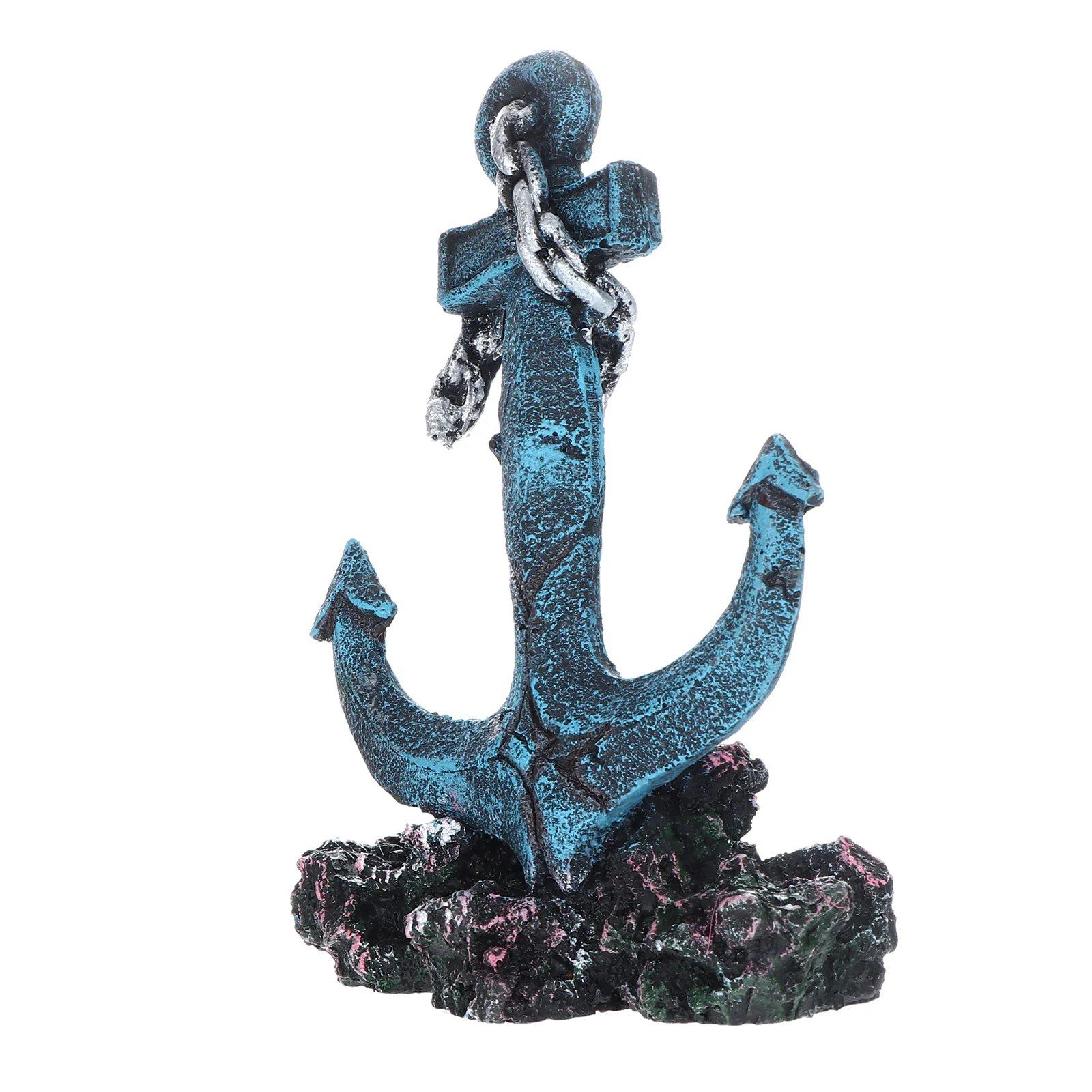 

1Pc Decorative Boat Anchor Craft Novel Fish Tank Decor Landscape Layout Prop