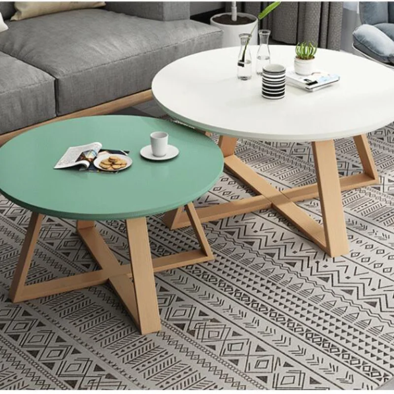 

Nordic simple casual small coffee table corner table living room home apartment solid wood round ins طاولة قهوة escritorios