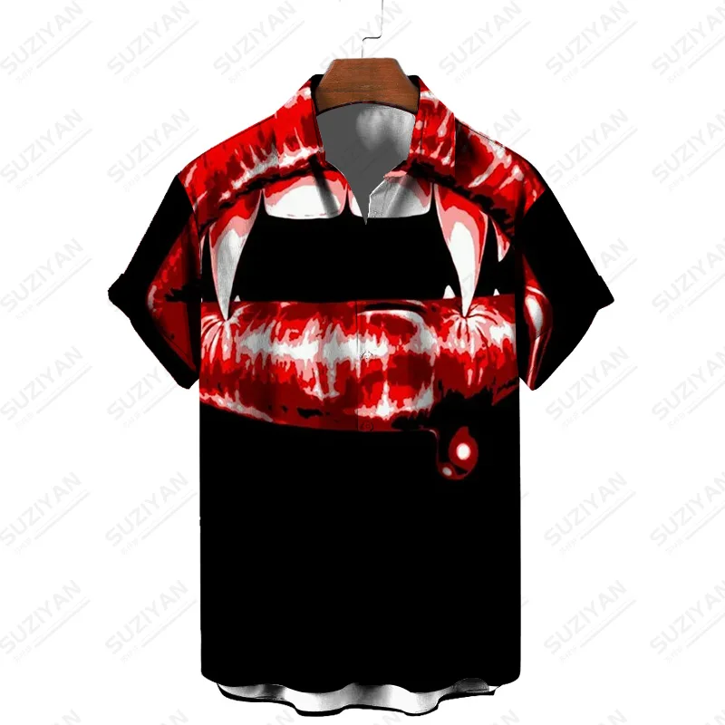 

Men Clothes Harajuku Oversized Clothing Kit Street Y2K Hot Selling Mens Clothing Chic All Hawaiian Halloween Shirt Resorts