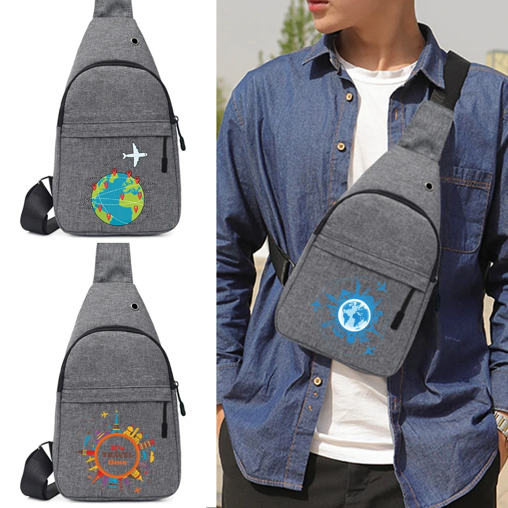 

Men Fashion Small Chest Bag with USB Charging Port Youth Travel Satchels Organizer Backpack Crossbody Shoulder Bags Fanny Pack