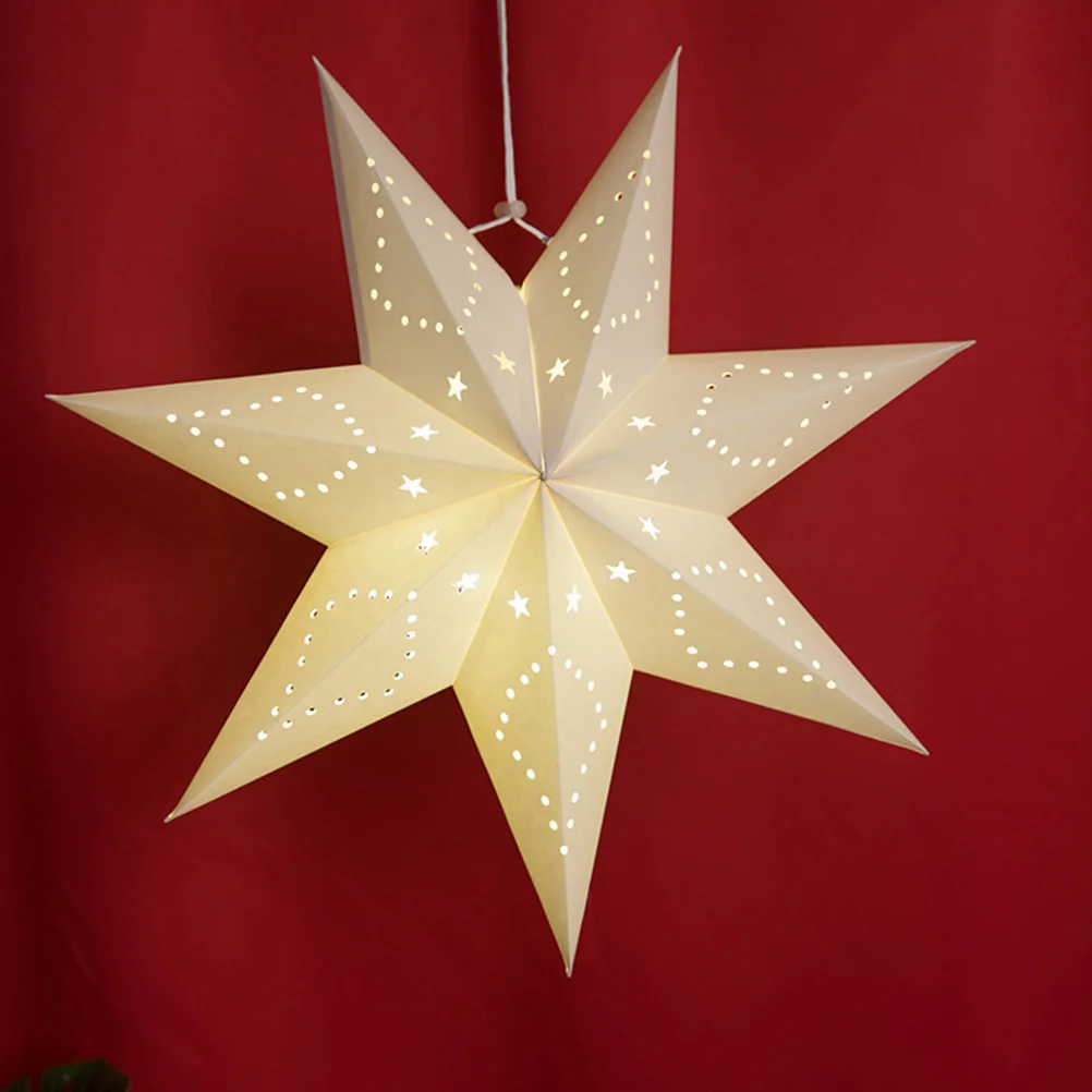 

Star Paper Lantern Christmas Lanterns Hanging Lamp Shade Light Lampshade Hollow Out 3D Lights Decorations Stars Coverwhite