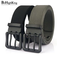 military tactical belt for men casual new alloy double pin buckle belts male high quality nylon canvas waist straps width 3 8cm