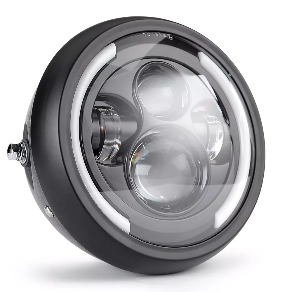 

NEW2023 7.5 inch Universal Cafe Racer Round Motorcycle LED Head lamp Headlamp Distance Light Refit 7.5" Motorcycle Headligh