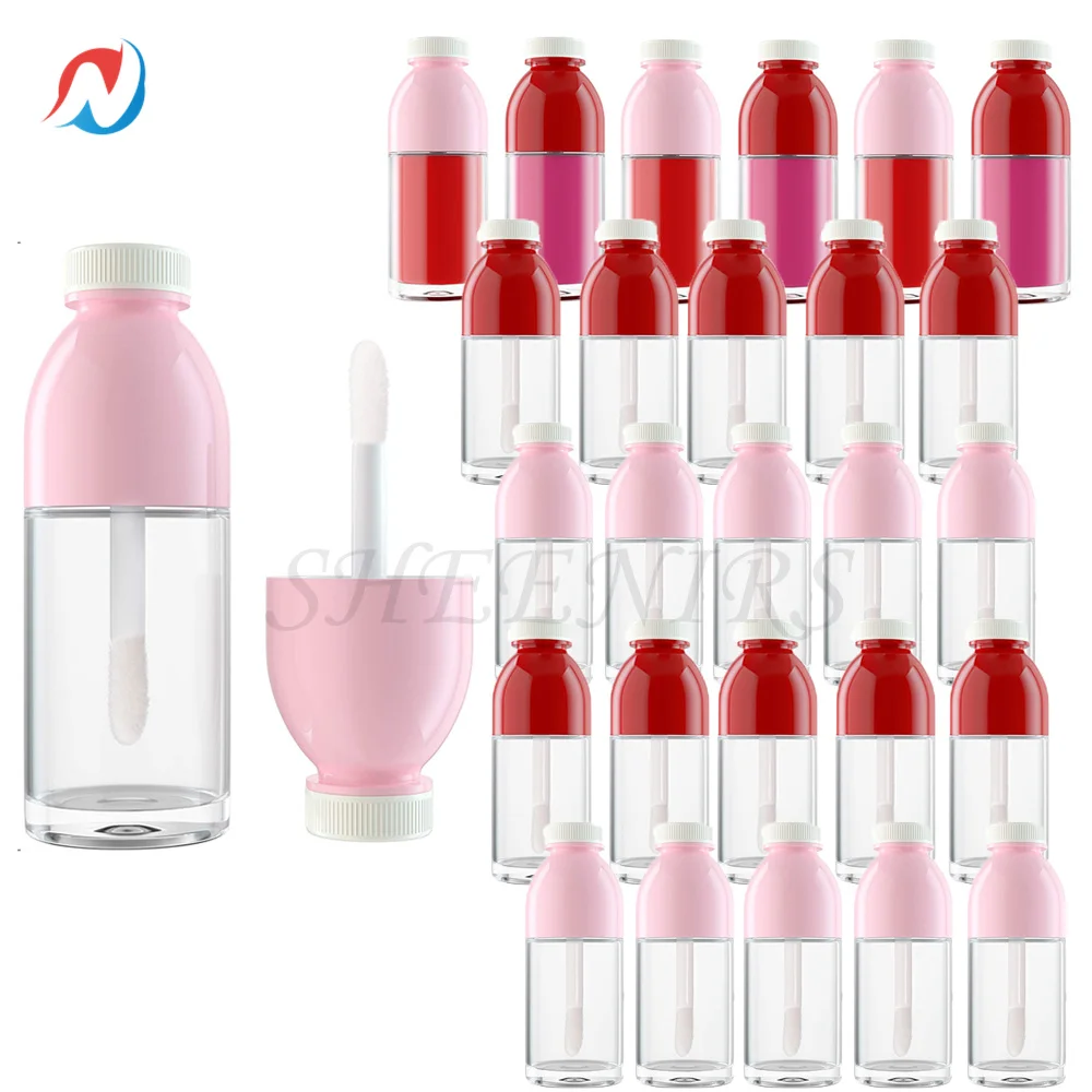 

Sheenirs 30/50pcs 8ML Refillable Funny Coke Bottle Shaped Lip Glaze Gloss Tube with Brush Lip Oil Sample Vials Container