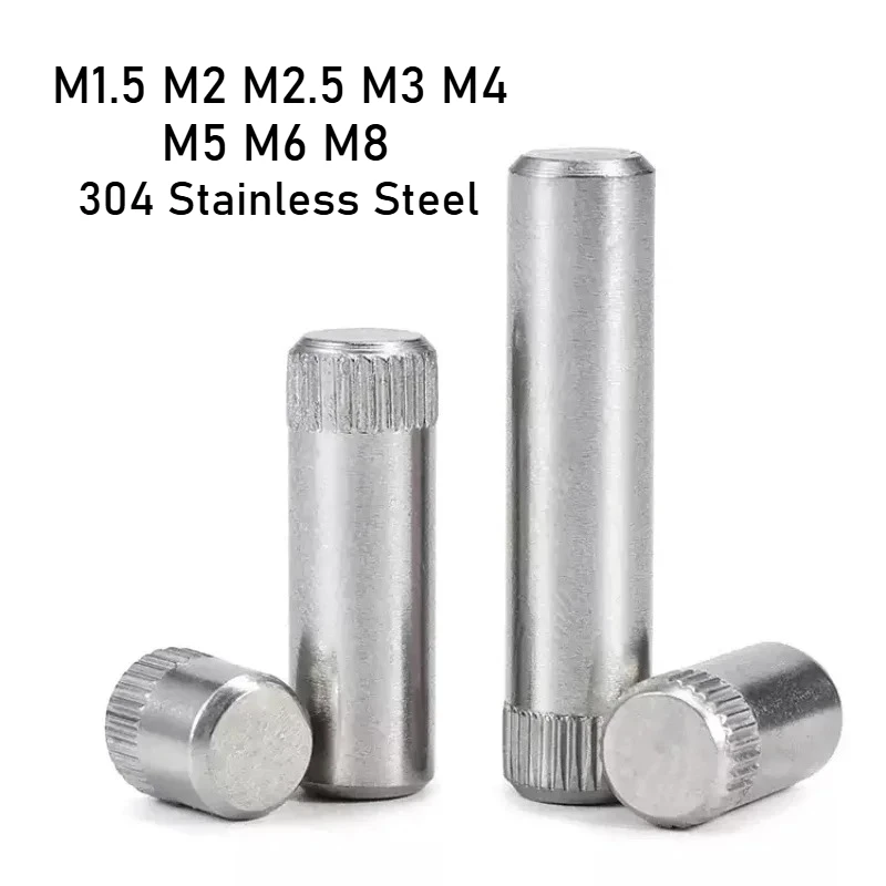 

M1.5 M2 M2.5 M3 M4 M5 M6 M8 Цилиндрический штифт вала с накаткой из нержавеющей стали 304 Шатун Цилиндрический позиционирующий штифт