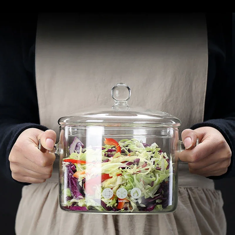 Кастрюля из боросиликатного стекла для приготовления пищи