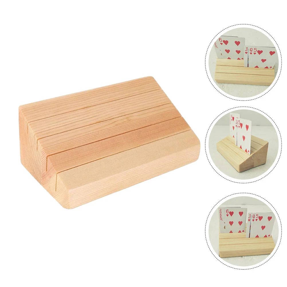 

1pc Wooden Cards Displaying Holder Cards Game Displaying Accessory