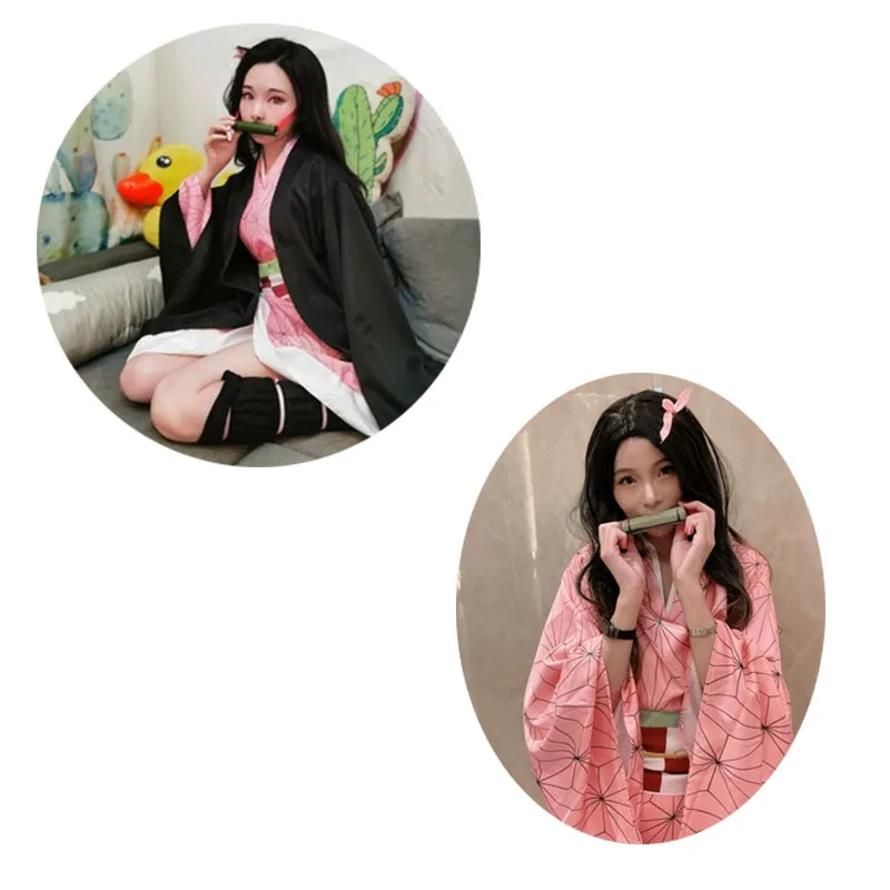Костюм для косплея Nezuko из аниме рассекающий демонов кимоно детей и взрослых