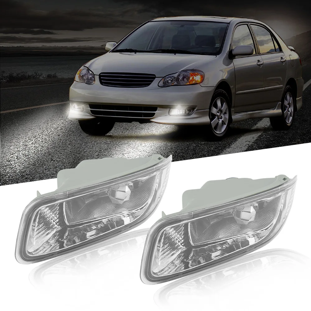 

Car Fog Light Assembly Clear Lens Front Driving Lamps Lights for Toyota Corolla 2003 2004 812002060 812102060 Car Accessories