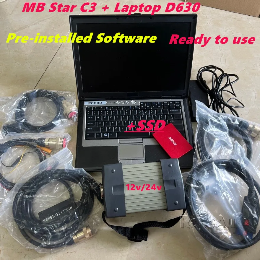 muj MB Star C3 SD Connect z pełnym oprogramowaniem Pro Multiplekser obsługuje skaner diagnostyczny 12V i 24V do samochodów osobowych ciężarowych