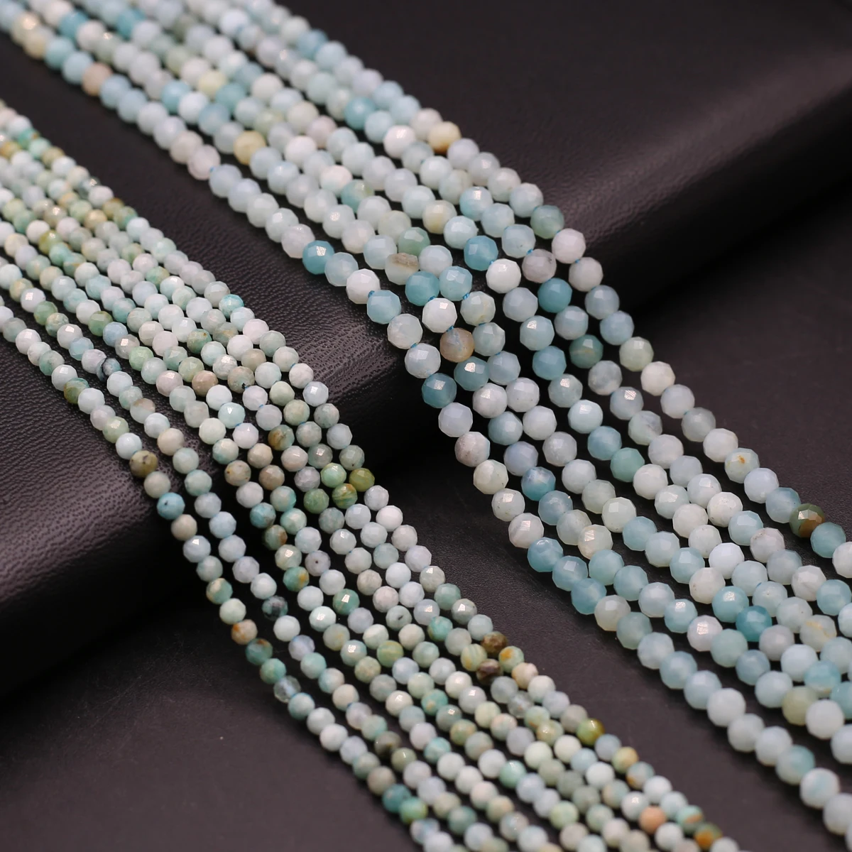 Граненые бусины из натурального амазонита круглые камня незакрепленные для