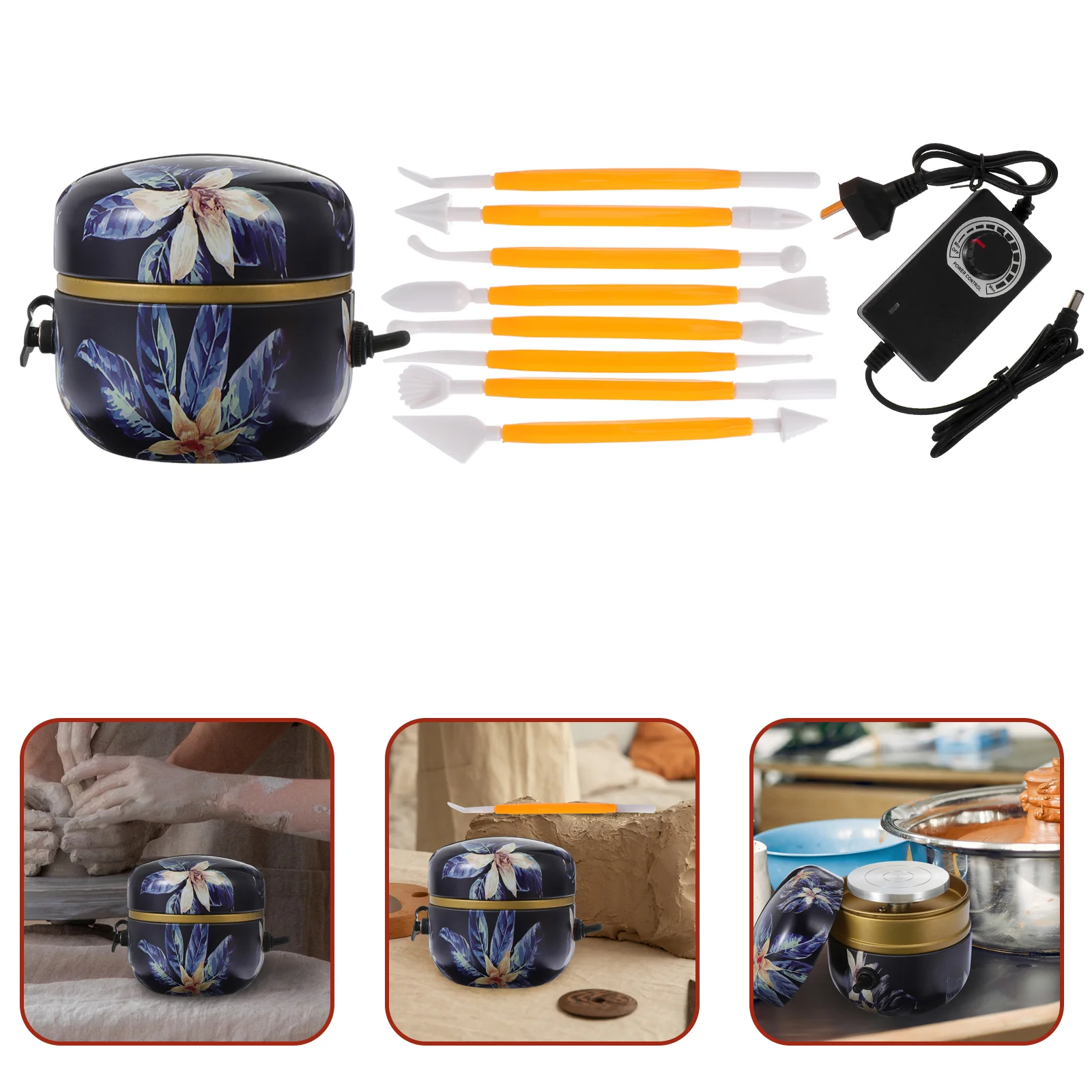 

Pottery Machine Tool Clay Wheel Making Ceramic Mini Ceramics Sculpting Kit Polymer Working Turntable Electric Work Craft Tools