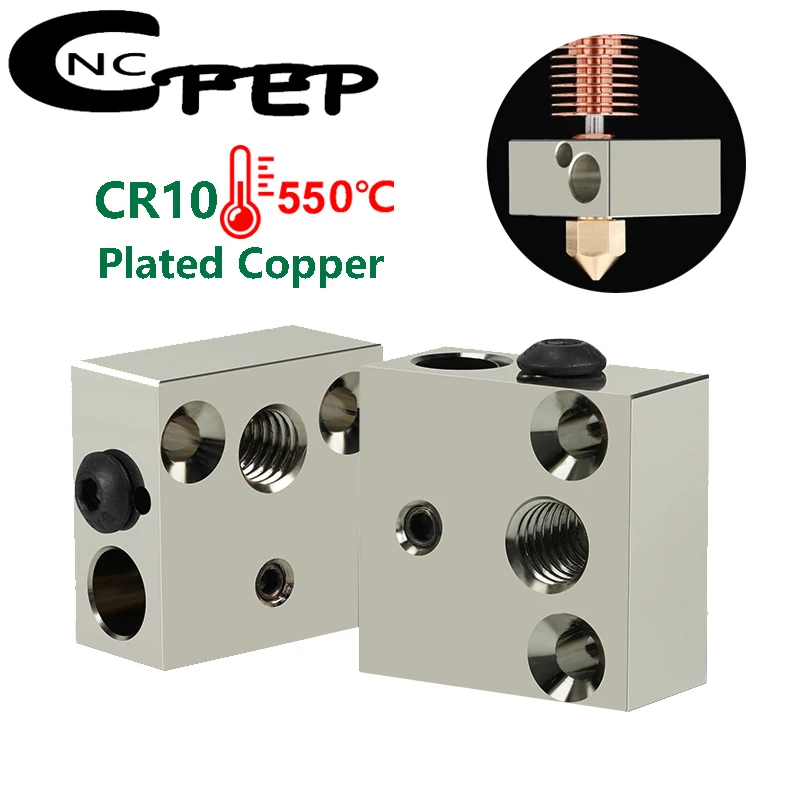 4pcs CR10 Heat Block 3D Printer Parts High Temperature Resistant Swiss CR10 Plated Copper Heated Block Hotend For Ender 3 CR10S 4pcs CR10 Heat Block 3D Printer Parts High Temperature Resistant Swiss CR10 Plated Copper Heated Block Hotend For Ender 3 CR10S