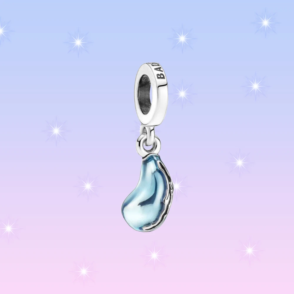 Pendentif en verre bleu du lac Baïkal pour dames, bracelet à bricoler soi-même, matériau perlé, élégant et noble, accessoire de bijoux romantique, Pandora 925, mode