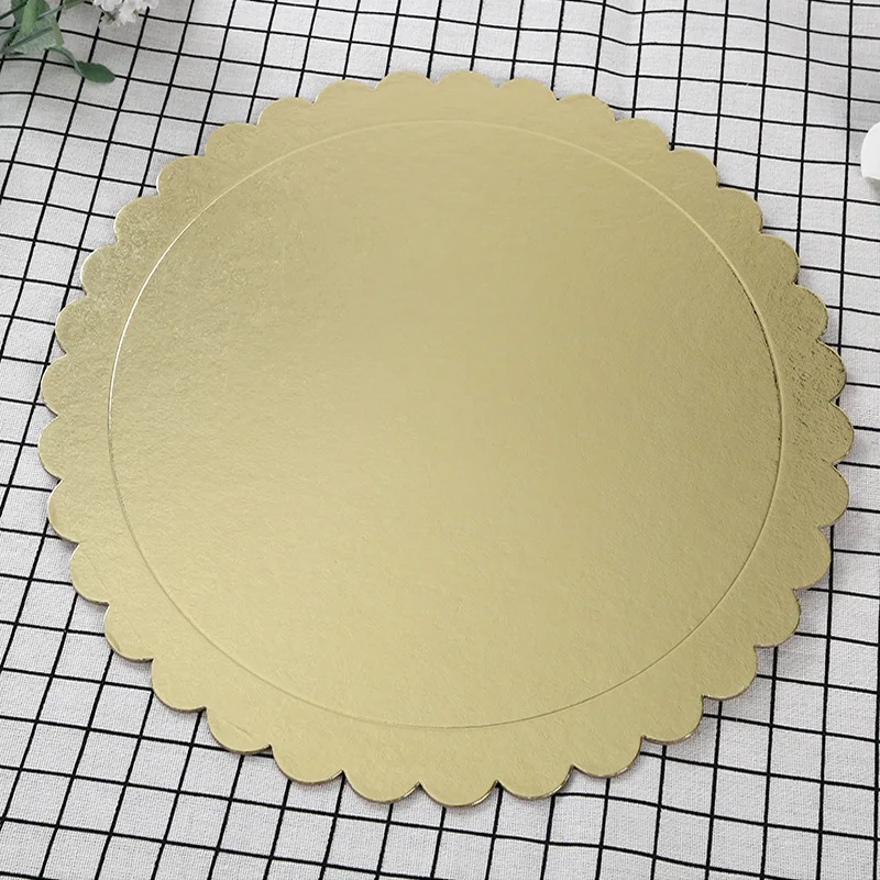 

Gold Cake Board Disposable Dessert Tray Cake Base Cardboard for Wedding Birthday Party Baking Accessories Cake Tools