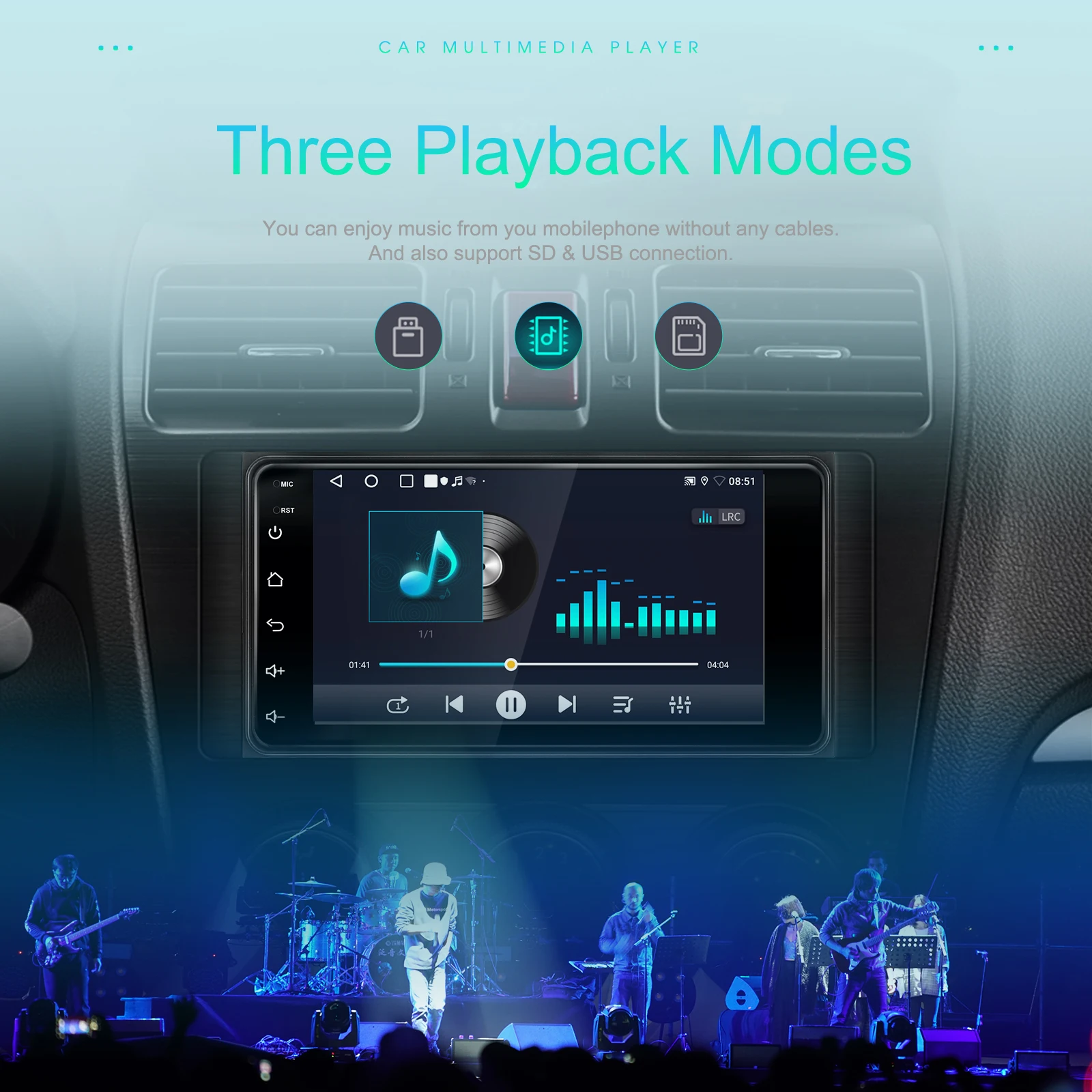 Автомагнитола Podofo мультимедийный плеер на Android с GPS Wi-Fi типоразмер 2 DIN
