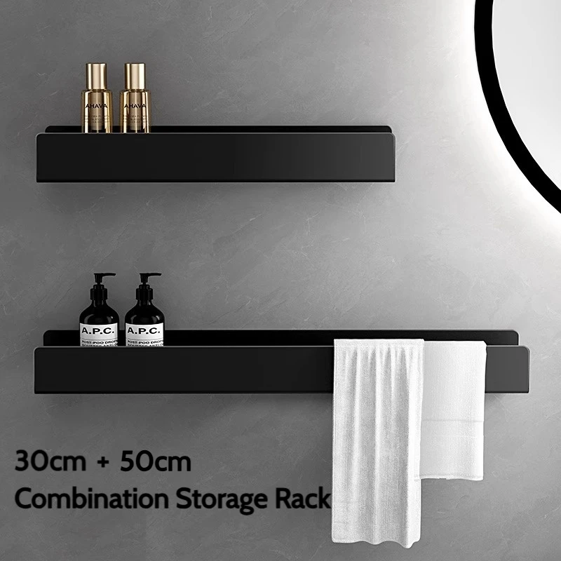 

Fooke черная алюминиевая настенная полка для ванной