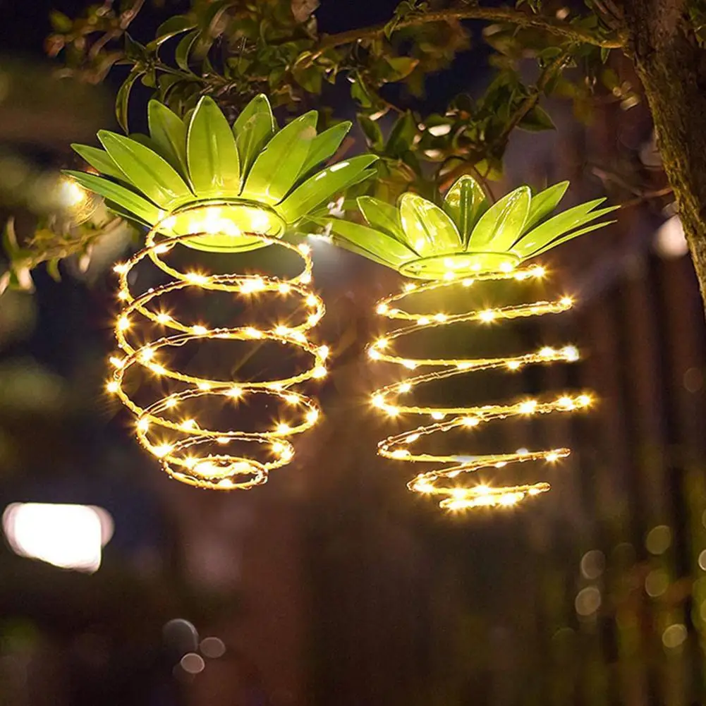 

Led Lights Pineapple Shaped Light Wrought Iron Decorative Light String Garden Lawn Lantern Outdoor Garland Lights room decor