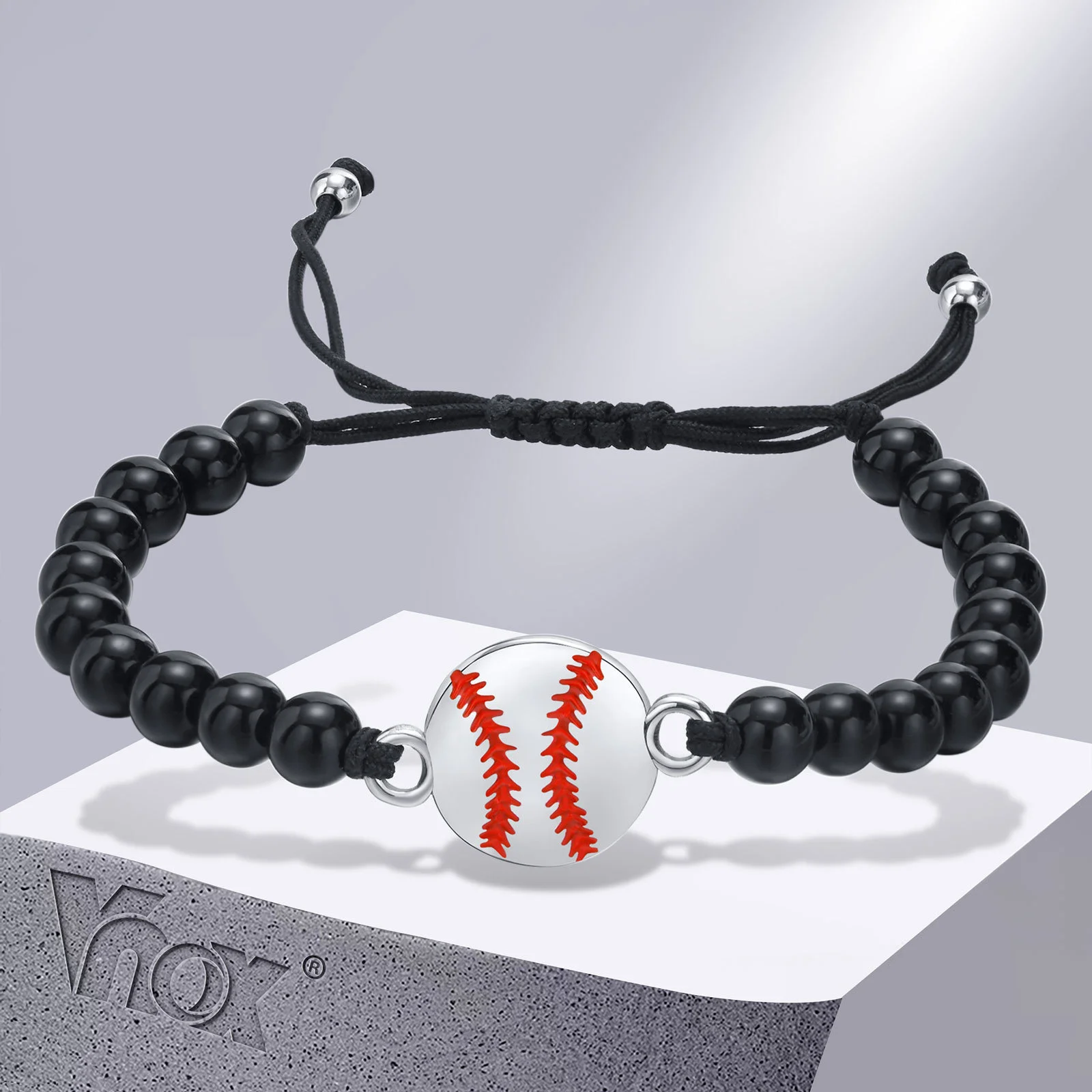 

Vnox Baseball Charm Bracelets for Men Women, Game Lover Wristband, Adjustable Braided Nylon Rope Chain, Gift to Son Husband