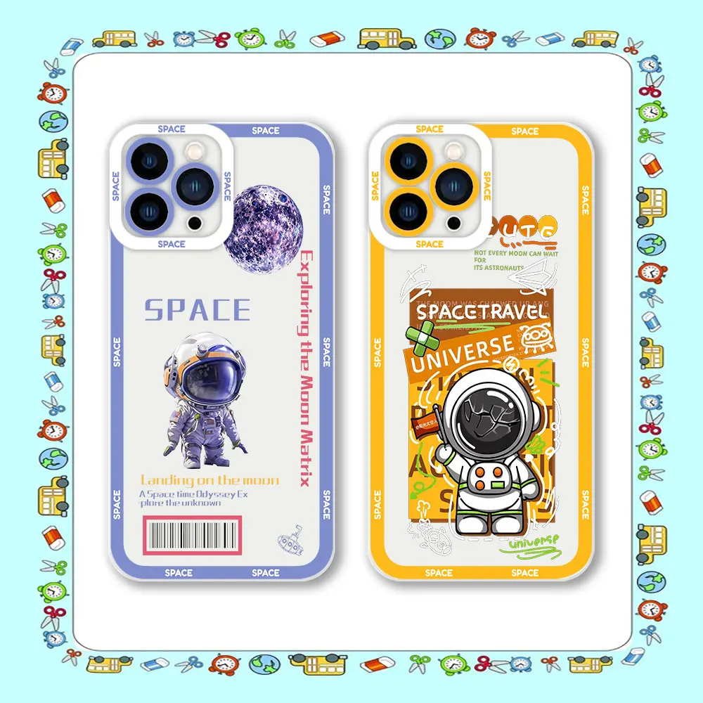 

Luxury Cartoon Astronaut Case For Samsung A73 A72 A71 A53 A51 A51 A50 A42 A33 A32 A31 A30 A23 A22 A21S A20S A13 A12 A52S Cover