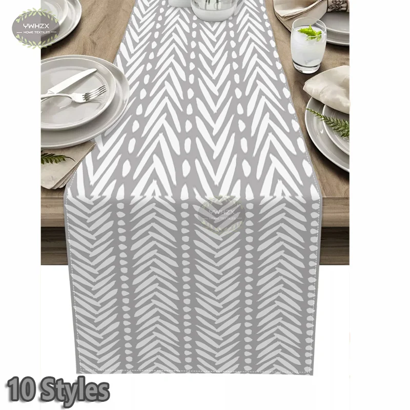 

Line Print Table Runner for Kitchen Decor Anti-stain Dining Geometry Tablecloth Rectangular Wedding Party Dining Home Decoration