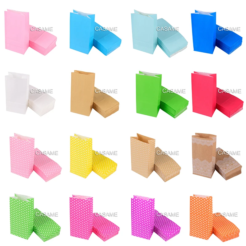 

5 Pcs New Paper Bag Mini Stand Up Colorful Polka Dot Bags 18x9x6cm Favor Open Top Gift Packing Paper Treat Gift Bag Wholesale