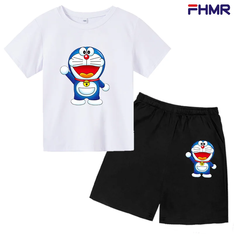 

Baby Boys Girls Summer Clothes Cartoon cat 100%Cotton Short Sleeve T-shirt+Shorts Pants 2Pcs Sets Kids Infants Suits Clothing