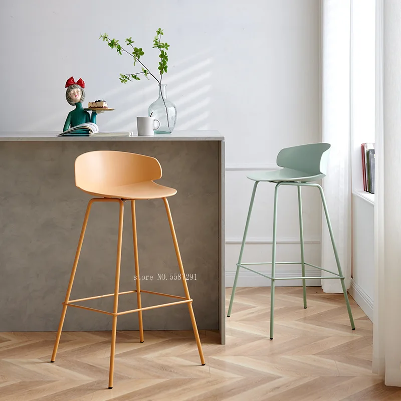 

Nordic Bar Chair High Feet Wrought Iron Modern Minimalist Luxury Bar Stools Creative Kitchen Furniture The Bar Chair Sillas