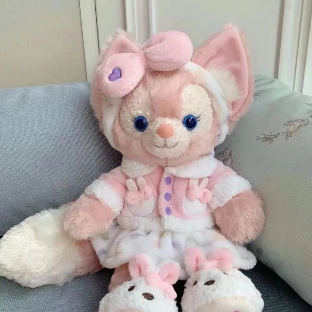 

40cm Disney classic character pajamas LinaBell stuffed plush toy Pink Fox Lingna Belle doll Animal bed sofa Pillow kids gift