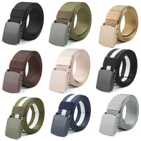 men women nylon canvas belt military tactical waist belt plastic buckle long belt simple fashion wide waistband adjustable