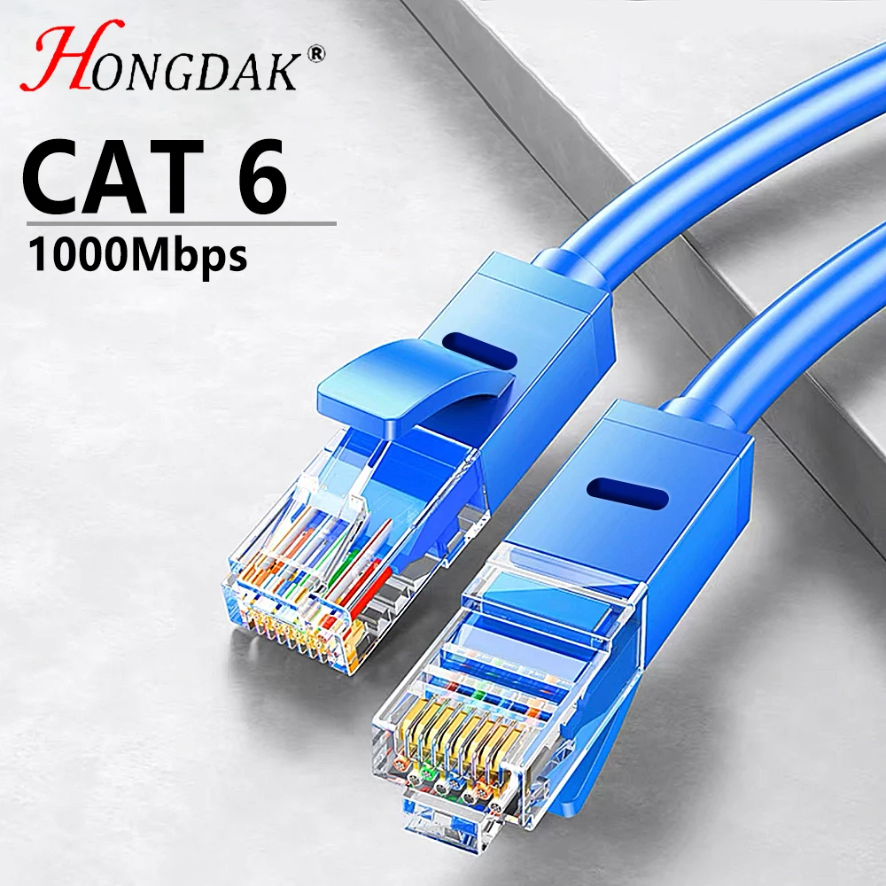 

HONGDAK Cat6 Lan Ethernet Cable RJ45 UTP Network Patch Cable 1/1.5/2/3/5M for PS PC Internet Modem Router Gigabit Cat 6 Cable