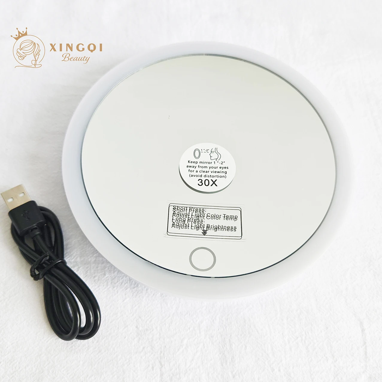 Дорожное зеркало для макияжа со светодиодной лампой маленькое косметическое с