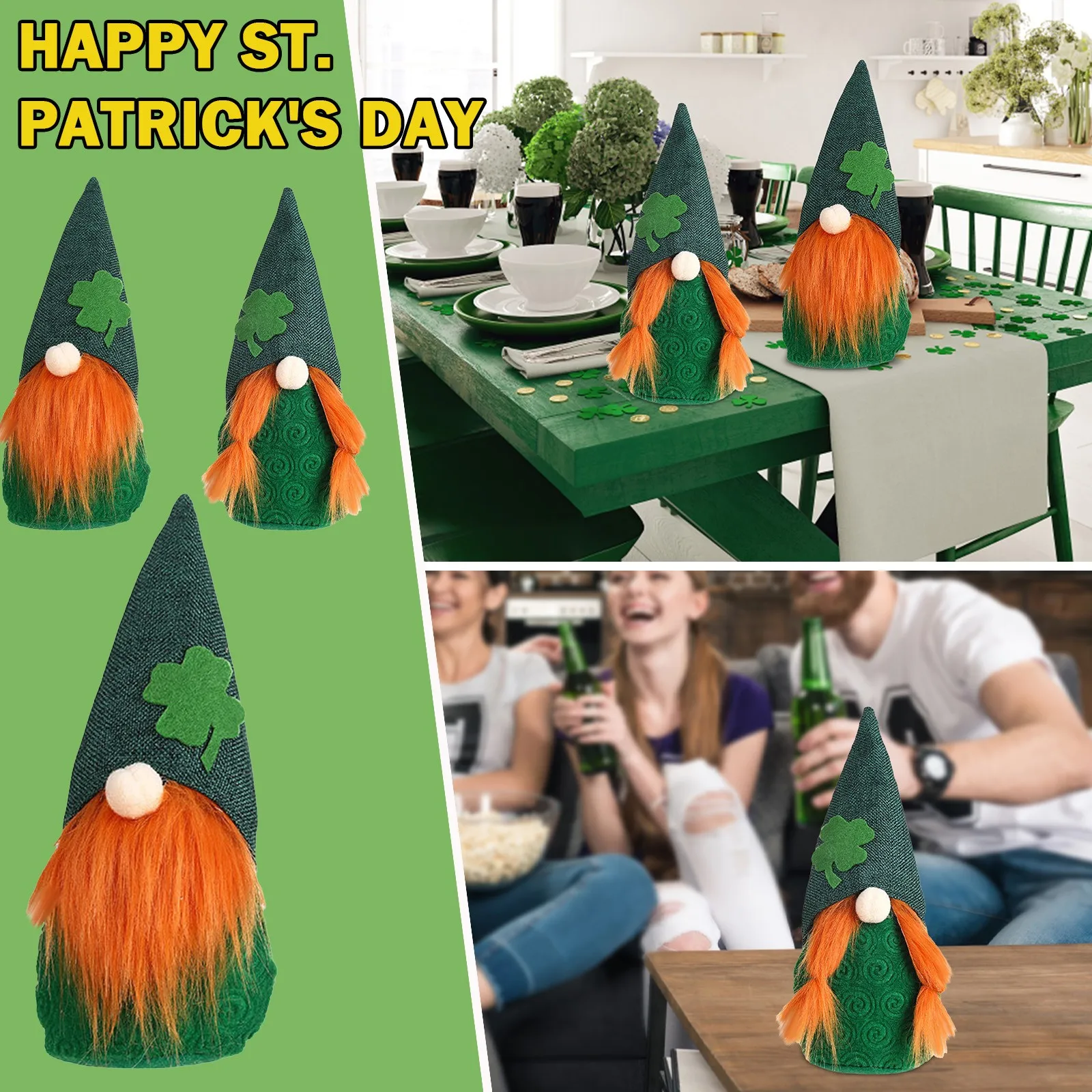 

St. Decoration Doll Green Ornament Faceless Doll Patrick'S Day Decoration & Hangs