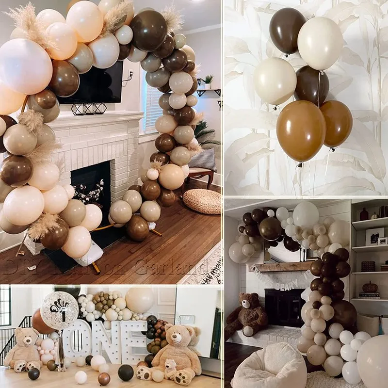 119 шт. воздушные шары гирлянда арка комплект телесного цвета коричневый белый