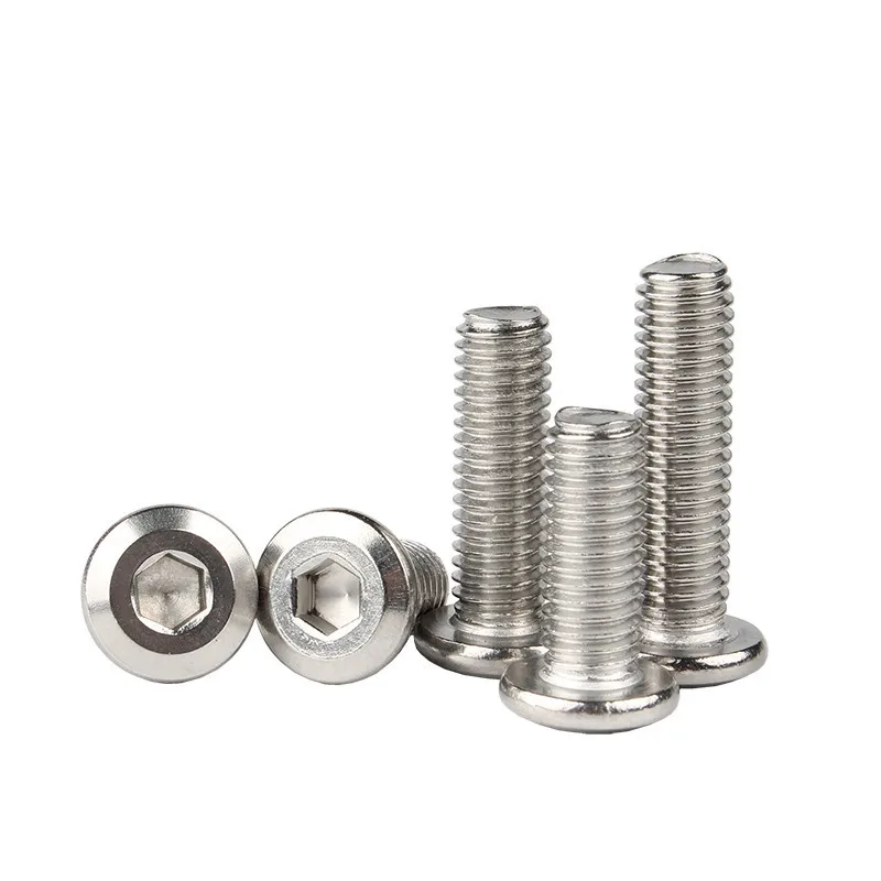 

1/50pcs M3 M4 M5 M6 M8 304 Stainless Steel Large Flat Hex Hexagon Socket Head Allen Furniture Rivet Screw Connector Joint Bolt