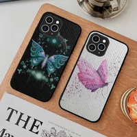 beautiful butterfly phone case hard leather case for iphone 11 12 13 mini pro max 8 7 plus se 2020 x xr xs coque