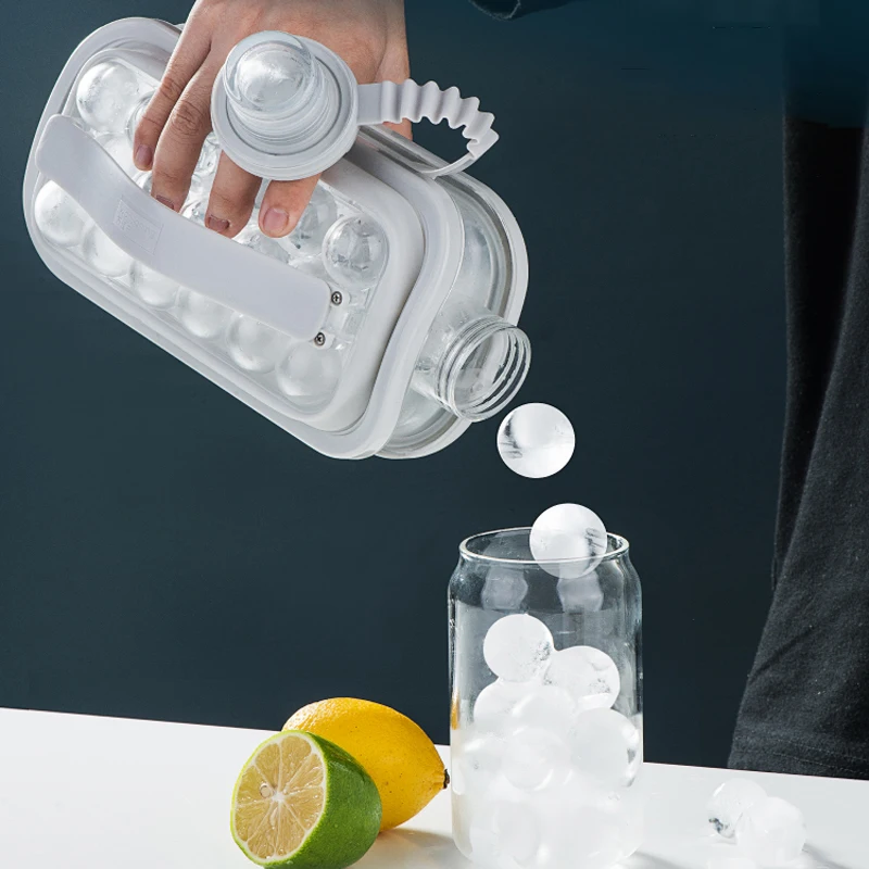 

Ice Ball Kettle Ice Maker Mould with Lid Cube Mold Cubic Makers Container Trays for Whiskey Cocktail Home Bar Kitchen