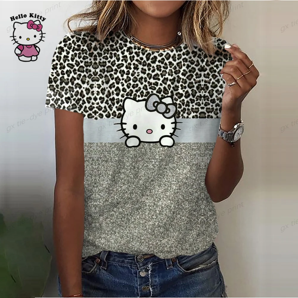 

Женская футболка с принтом Hello Kitty, стильная Винтажная Футболка 90-х годов, модель 2023 на лето, 2023