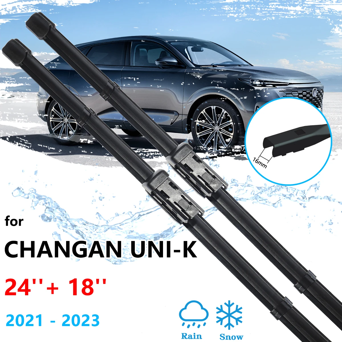 

2 шт., щётки для переднего стеклоочистителя лобового стекла2x для Changan UNI-K UNIK 2021 2022 2023 передние щетки стеклоочистителя лобовое стекло ветровое стекло резак для окон чистящие автомобильные аксессуары