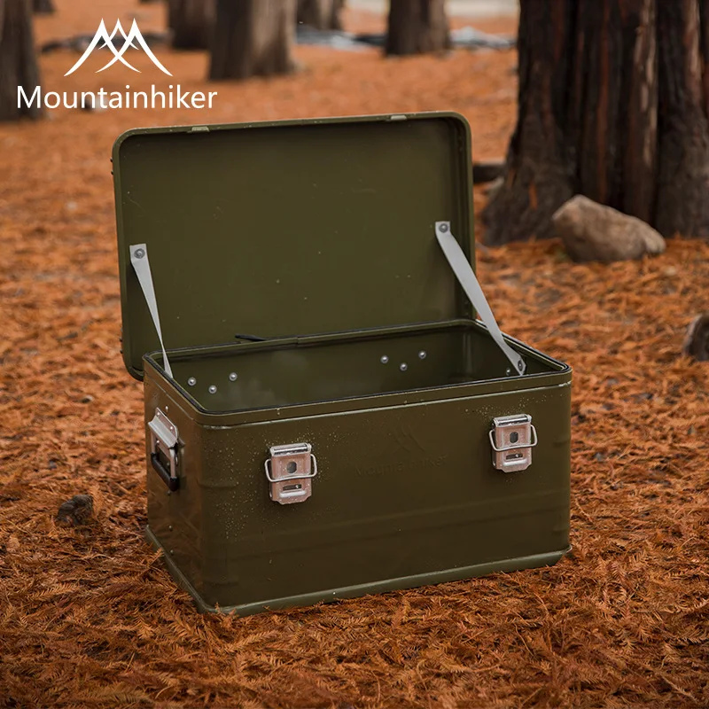 Mountainhiker New Outdoor Camping Portable Folding Storage Box Green Aluminum Large Capacity Accessories 3 Sizes